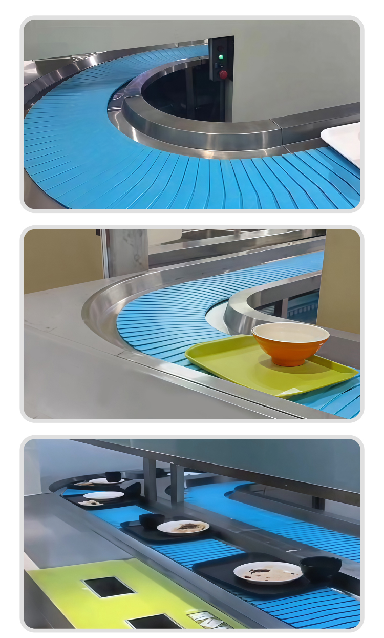 School cafeteria tray conveyor line School cafeteria tray conveyor line