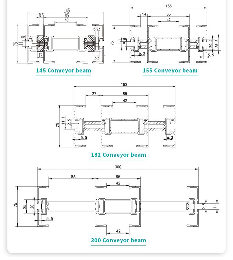 aluminum conveyor beam aluminum conveyor beam