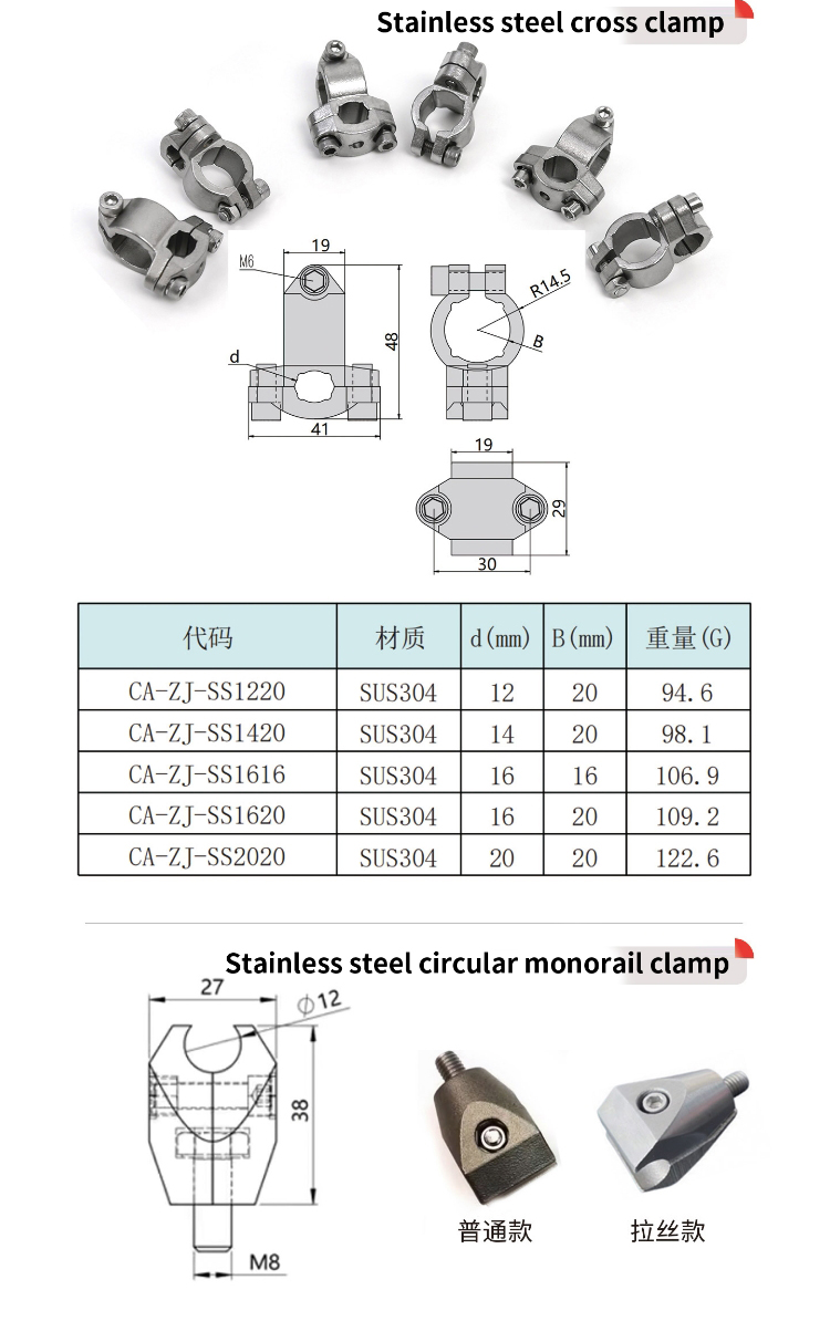 PA6 aluminum clamp