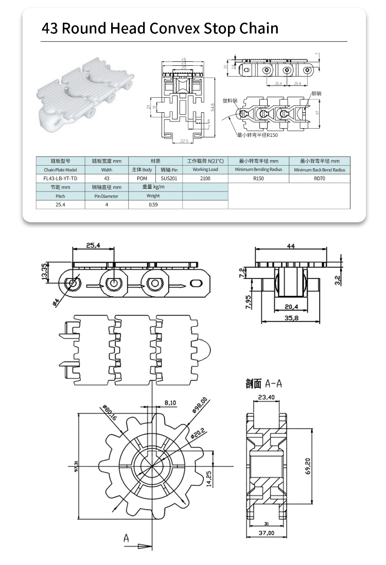 small radius conveyor belt